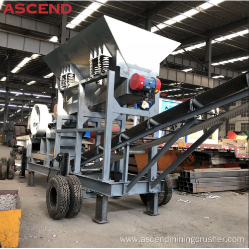 Portable stone jaw crusher and screening machine